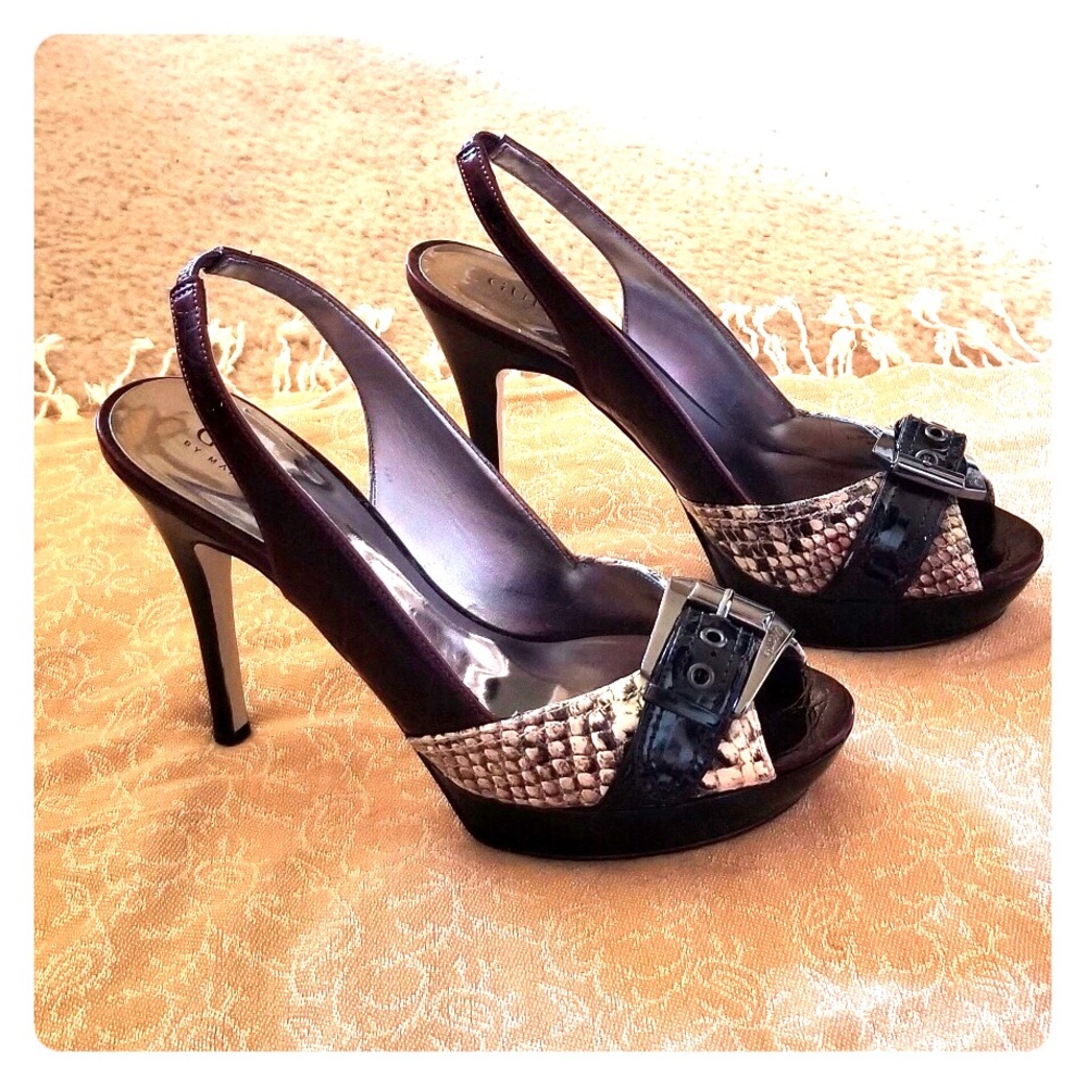 GUESS by Marciano peep toe heels, size 8
